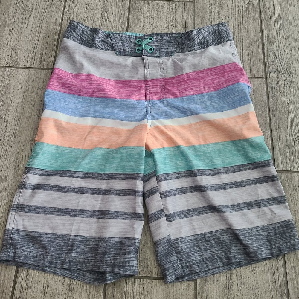 Art Class Boys Striped Swim Trunks Multicolor Size 16